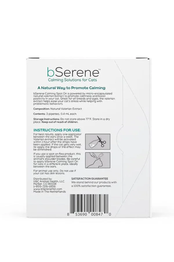 bSerene Calming Valerian Spot On for Cats