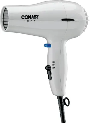 CONAIR 247 Hair Dryer, Mid-Size, Plastic, White :EA: QUANTITY: 1