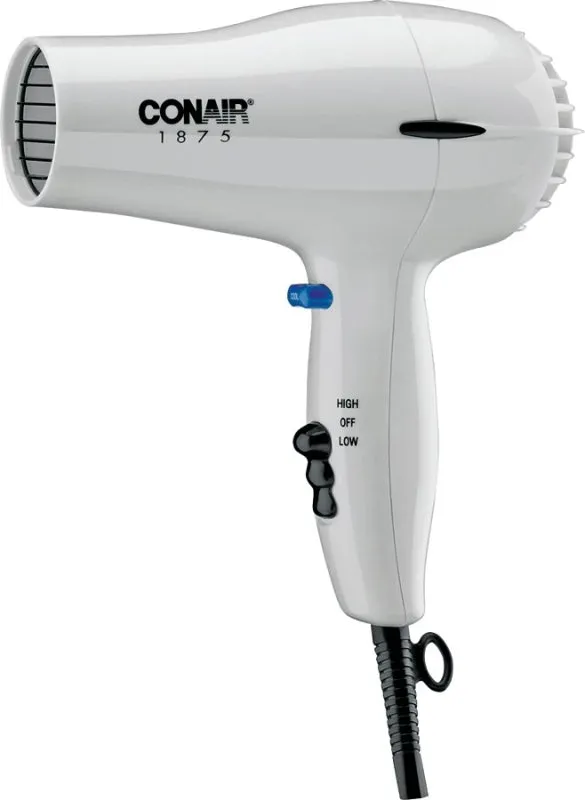 CONAIR 247 Hair Dryer, Mid-Size, Plastic, White :EA: QUANTITY: 1