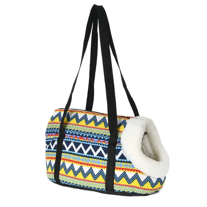 Cozy and Classic Pet Carrier: Stylish Outdoor Travel Backpack for Small Dogs, Cats, and Puppies - Perfect for Chihuahuas, Pugs, and On-the-Go Pet Adventures