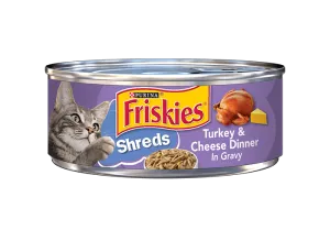 Friskies Savory Shreds Turkey And Cheese Dinner In Gravy Canned Cat Food