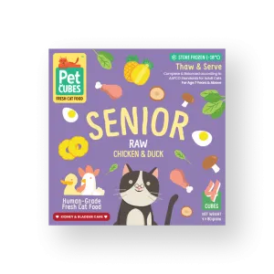 *FROZEN* PetCubes Cat Senior Raw Chicken & Duck 320g