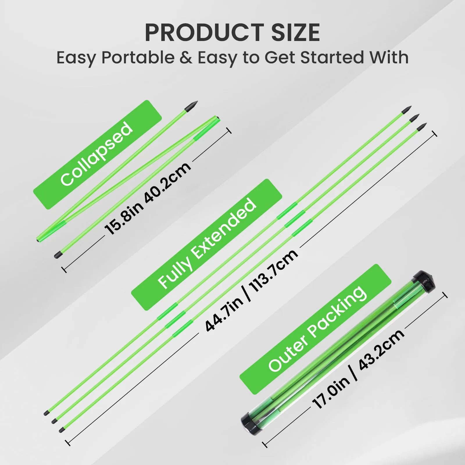 Golf Alignment Sticks Rods Swing Trainer Tools 48 Inch 3 Pack