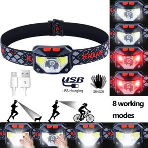 Headlights strong light rechargeable LED induction working miner's lamp  long standby ultra bright outdoor night fishing light