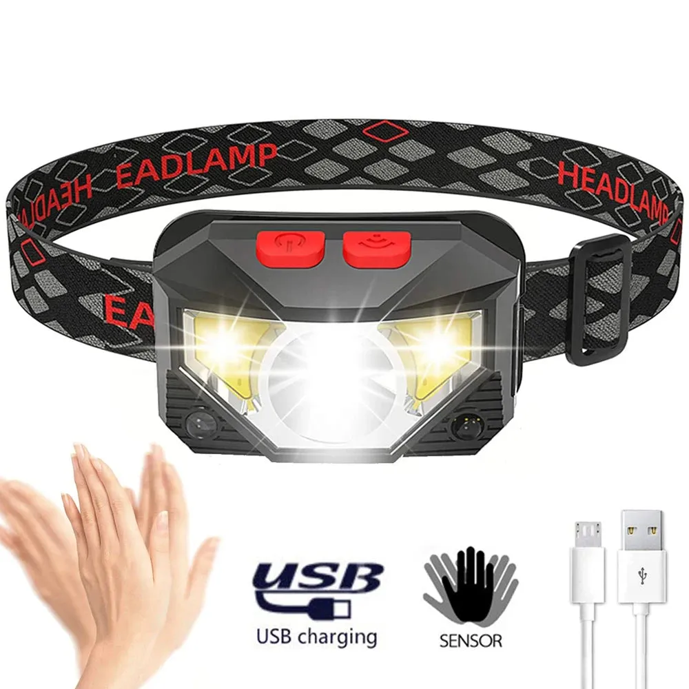 Headlights strong light rechargeable LED induction working miner's lamp  long standby ultra bright outdoor night fishing light