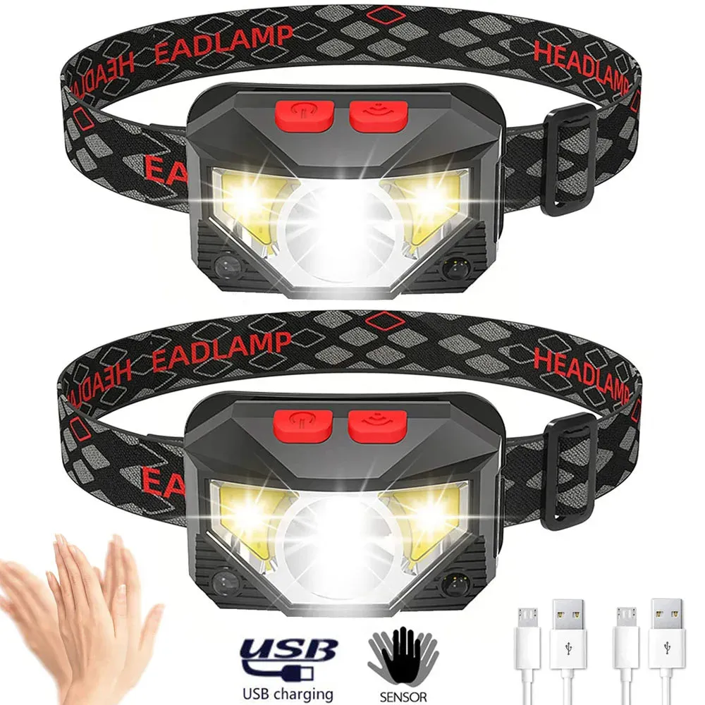 Headlights strong light rechargeable LED induction working miner's lamp  long standby ultra bright outdoor night fishing light