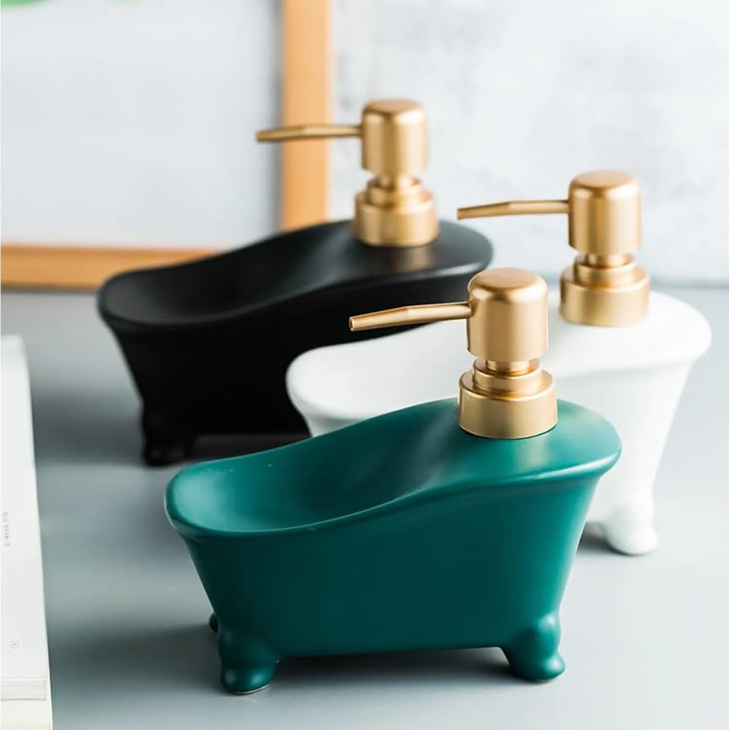Homestic Liquid Soap Dispenser | Handwash Soap Dispenser | Soap Dispenser for Wash Basin | Shampoo Dispenser Bottle | Bathroom Dispenser Bottle | 350 ML | Green