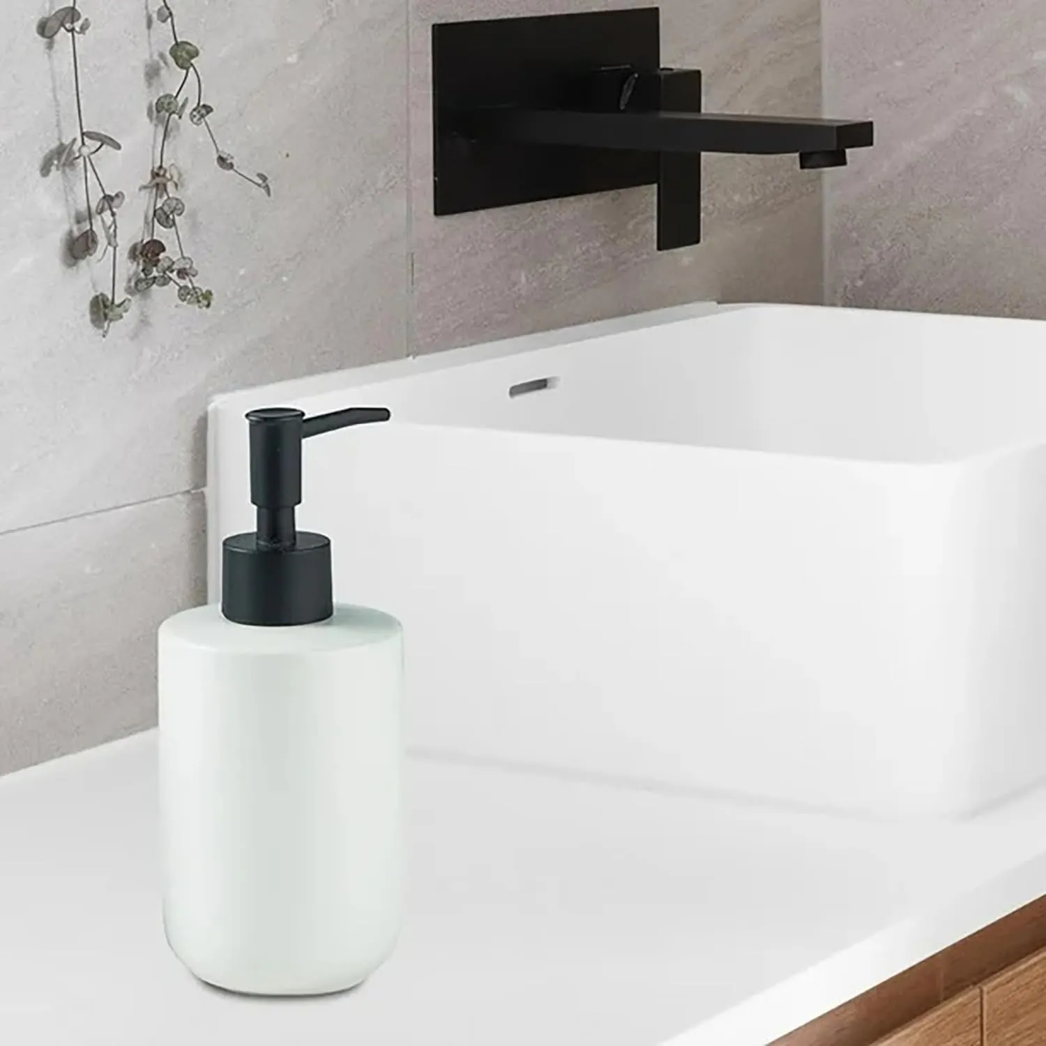 Homestic Liquid Soap Dispenser | Handwash Soap Dispenser | Soap Dispenser for Wash Basin | Shampoo Dispenser Bottle | Bathroom Dispenser Bottle | 350 ML | White
