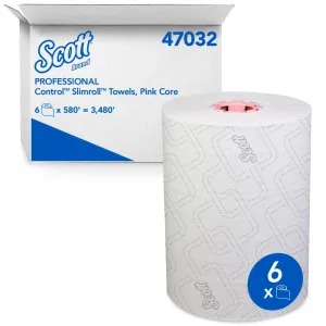 Kimberly Clark Scott Control Slimroll Towels, Pink Core