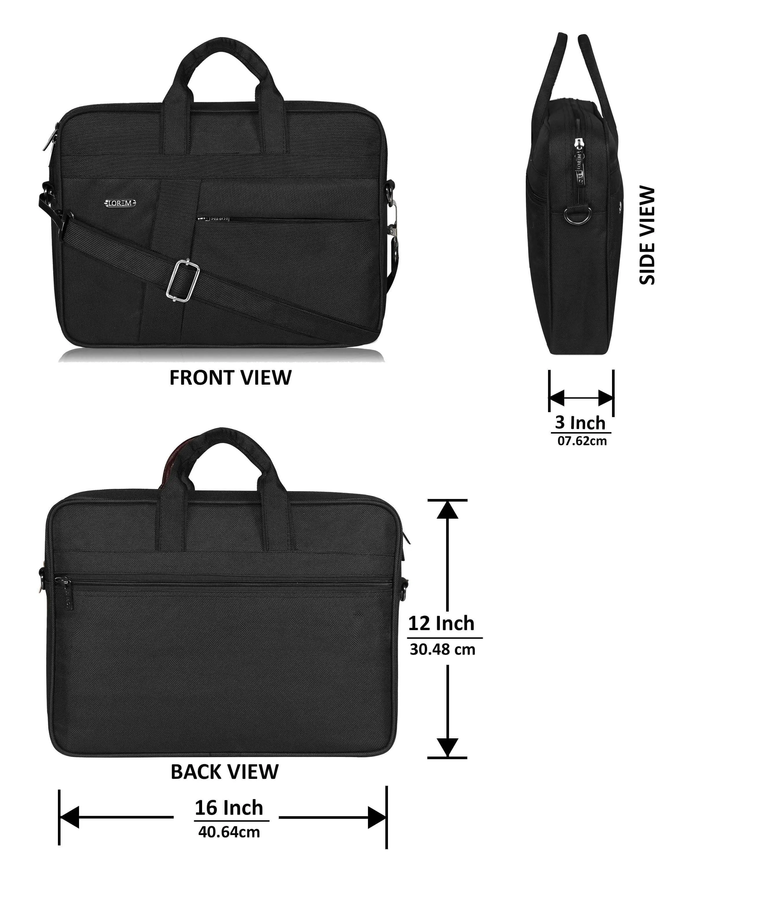 LOREM Black Color Linen fabric Messenger Bag (10 L, BG78)