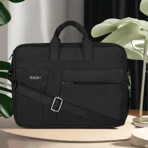 LOREM Black Color Linen fabric Messenger Bag (10 L, BG78)