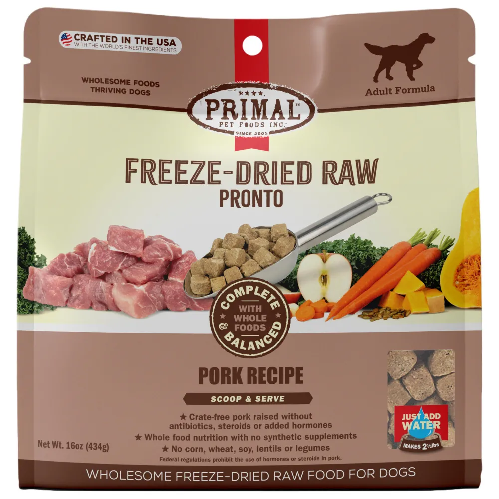 Primal Canine Pork Formula Freeze-Dried Pronto