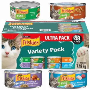 Purina Friskies Tuna Flavour Cat Food - 4 Flavors, 100% Balanced Nutrition - 48 Servings