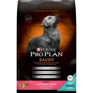 Purina Pro Plan Savor Adult Shredded Blend Lamb & Rice Formula Dry Dog Food