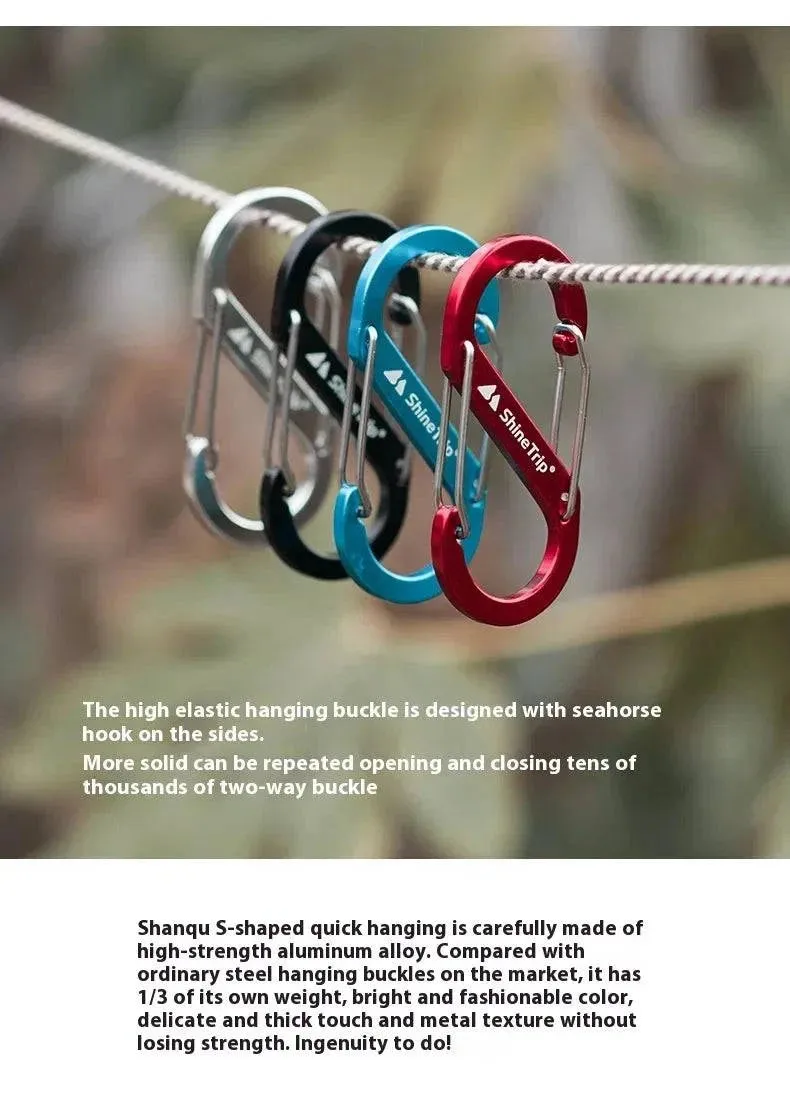 ShineTrip Outdoor S-shaped Mountaineering Buckle Backpack Quick Hanging Aluminum Alloy Outdoor Camping Multi functional Hook