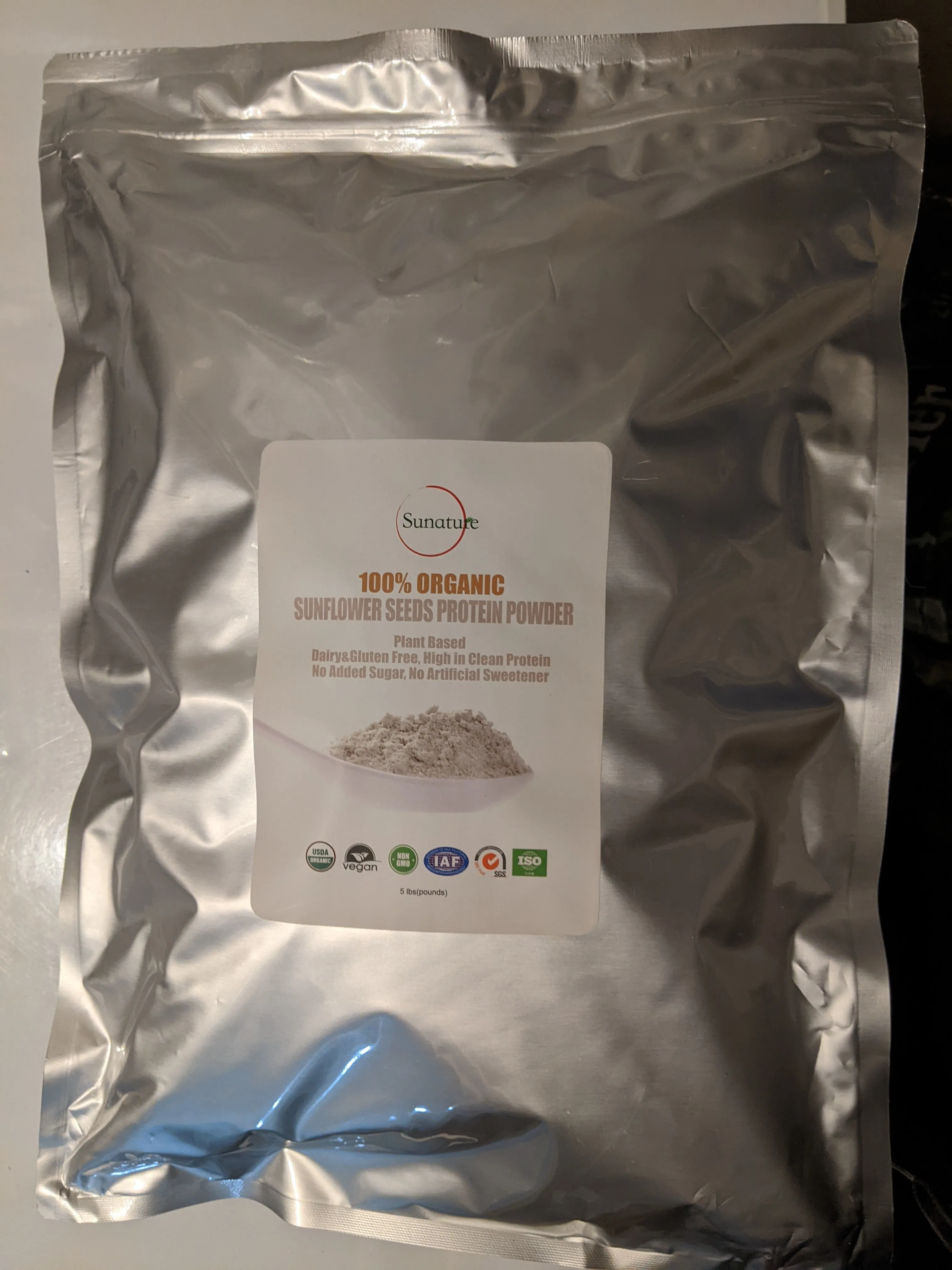 Sunature 5 lbs Organic Freeze Dried Sunflower Seed Protein Powder