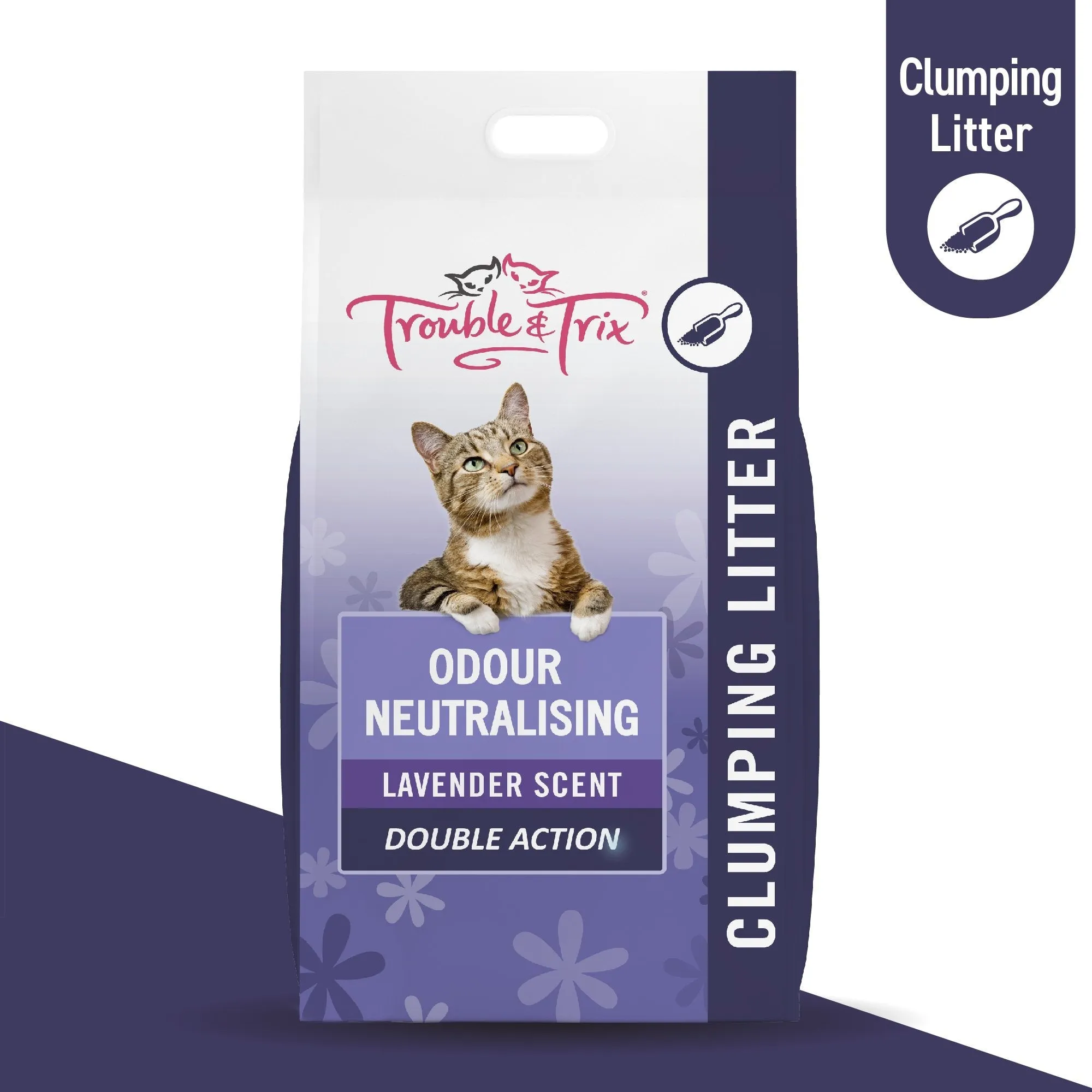 Trouble and Trix Odour Neutralising Lavender Clumping Cat Litter 15L/12.8kg