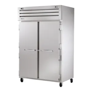 True STG2DT-2S 52 5/8" Spec Series Stainless Steel and Aluminum Solid Door Reach-In Refrigerator / Freezer with PVC-Coated Shelves, 115v/1ph