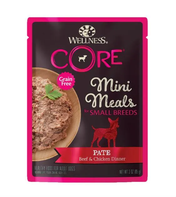 Wellness Core Mini Meals (Small Breed) Pate Beef & Chicken Dinner Dog Food Mixer