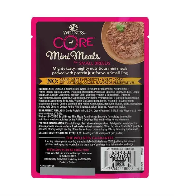 Wellness Core Small Breed Mini Meals Pate Chicken Entree Dog Food Mixer