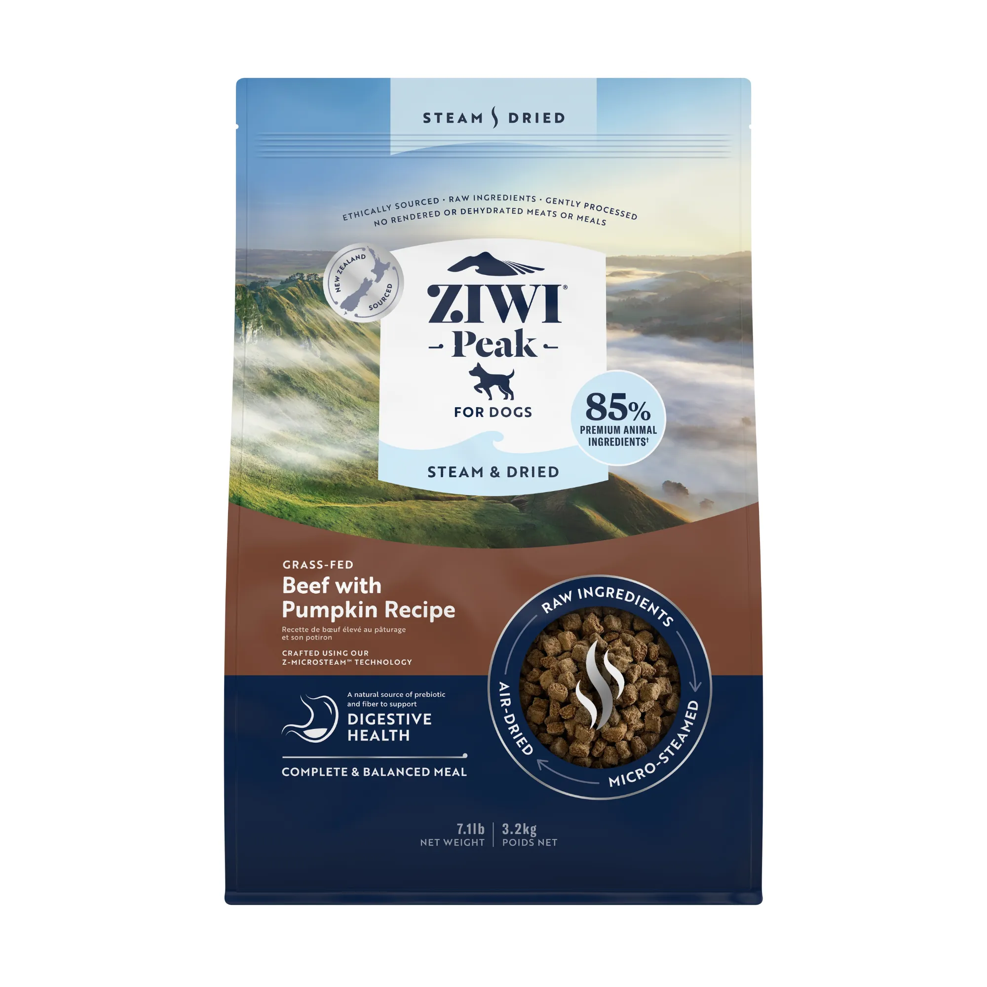 Ziwi Peak Steam & Dried Grass Fed Beef With Pumpkin Dry Dog Food