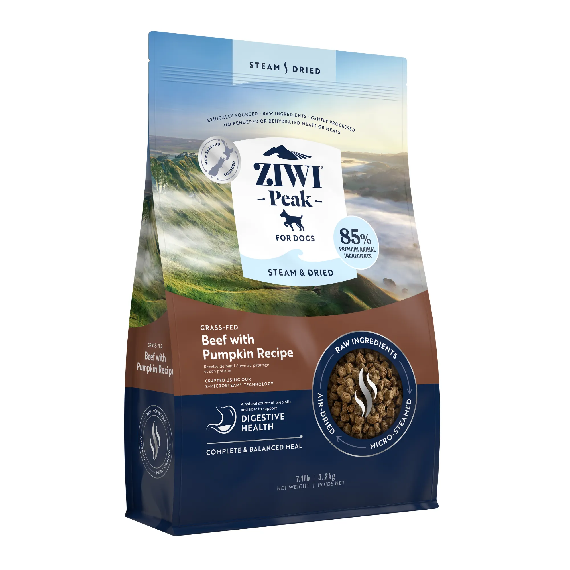 Ziwi Peak Steam & Dried Grass Fed Beef With Pumpkin Dry Dog Food